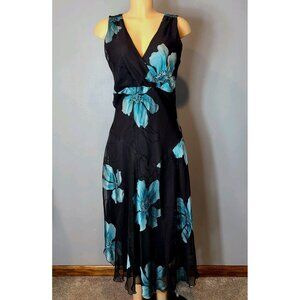 VTG Y2K Womens Floral Maxi Dress Sz 12 Cottage Romantic Asymmetric Whimsigoth